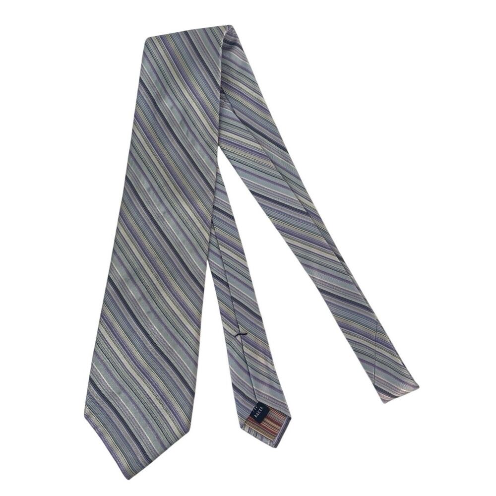 Ted Baker Easter Tie Pastel Diagonal Stripes Purple, Periwinkle, Blue 62”x3.75” - Picture 1 of 7